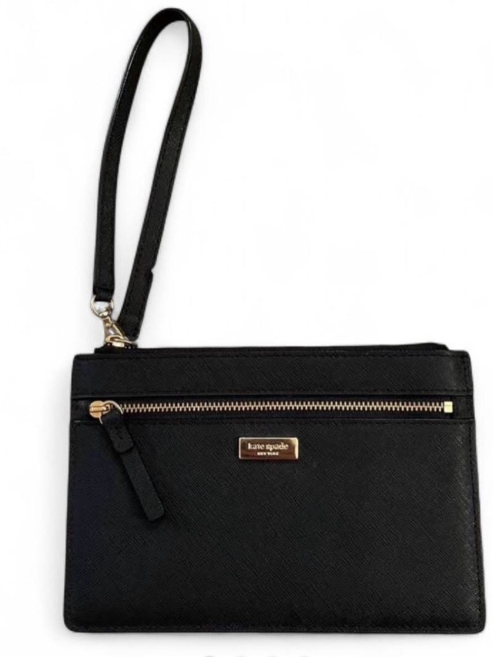 kate spade Black Saffiano Leather Wristlet Clutch